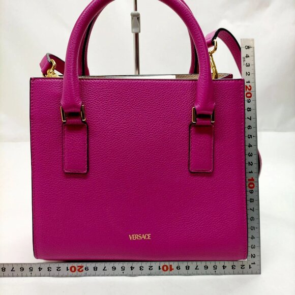 VERSACE Hand Bag Purple Leather mon-564-090825 - Picture 2 of 16